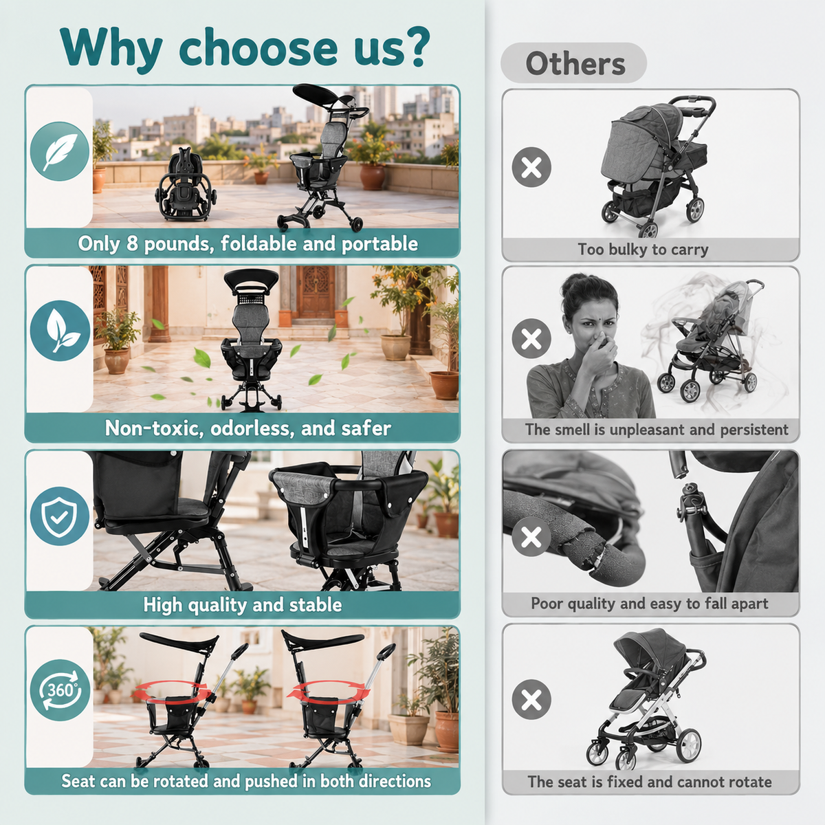 Munchkin's Foldable Baby Stroller